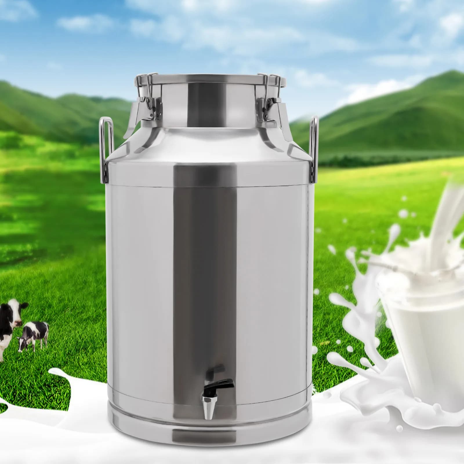 Brocca per latte in acciaio inossidabile da 60 litri con rubinetto, secchio per birra alimentare 201 per la produzione di birra fatta in casa, kit contenitore per fermentazione sigillato