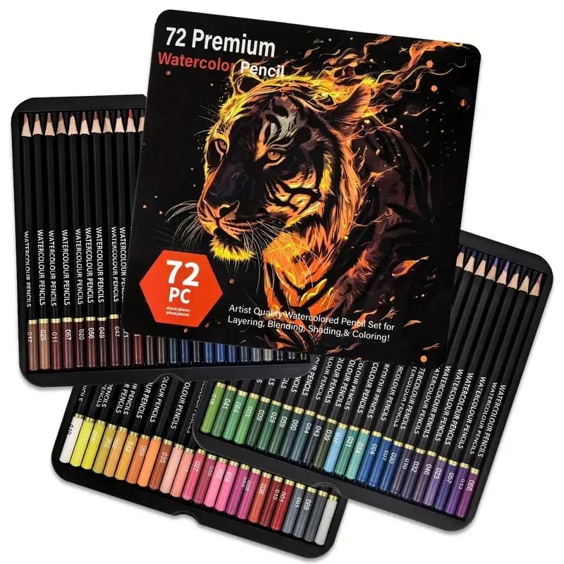 Brutfuner 72 Watercolor Pencils - Vibrant Art Set for Adults, Professional Quality, Ideal for Blending Effects with Wet or Dry