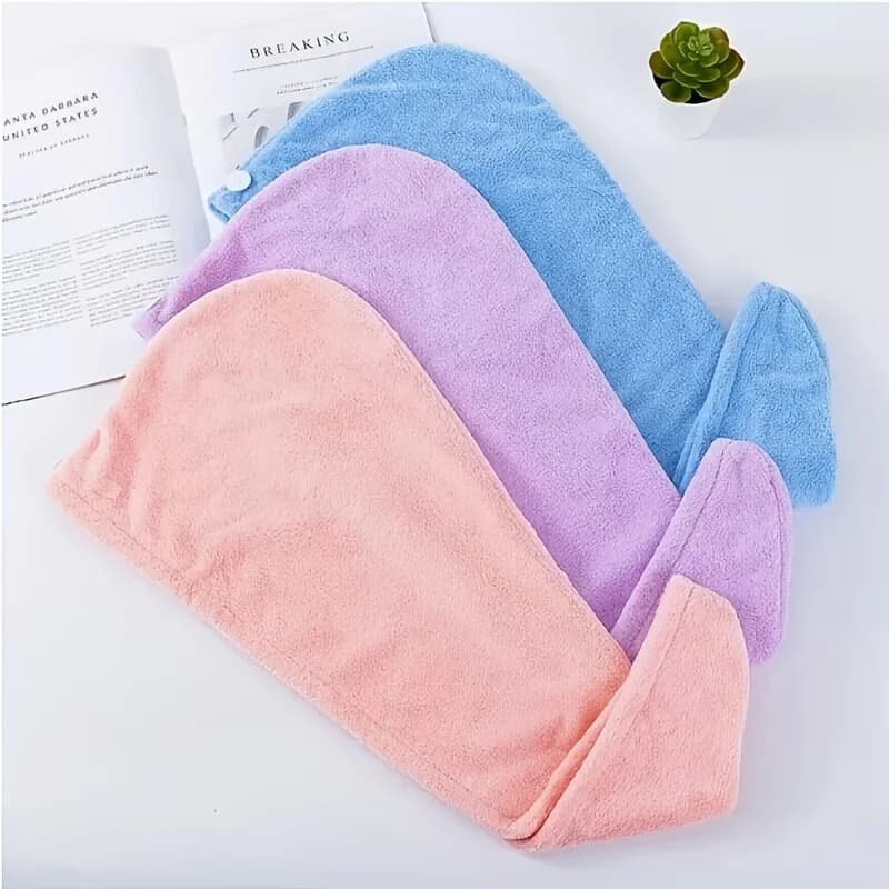 Asciugamano in Microfibra per Capelli, Cappello Turbante ad Asciugatura Rapida, Accessorio per Bagno e Pulizia dei Capelli per Donne