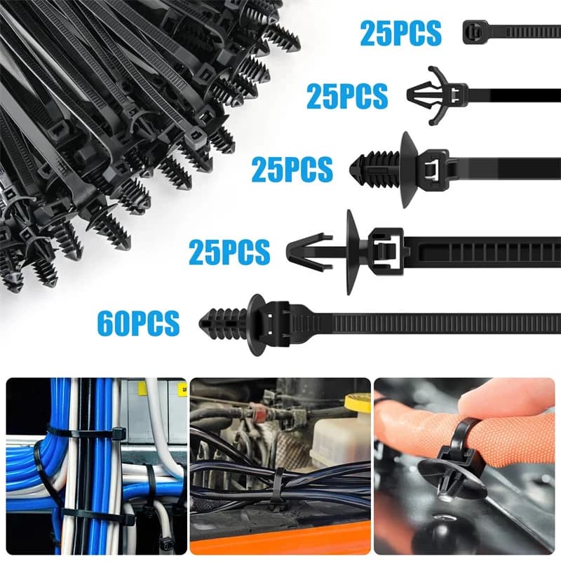 【MO】160 fermacavi autobloccanti in nylon con design a innesto rapido, combinazione di clip di fissaggio per cablaggi motore automobilistici