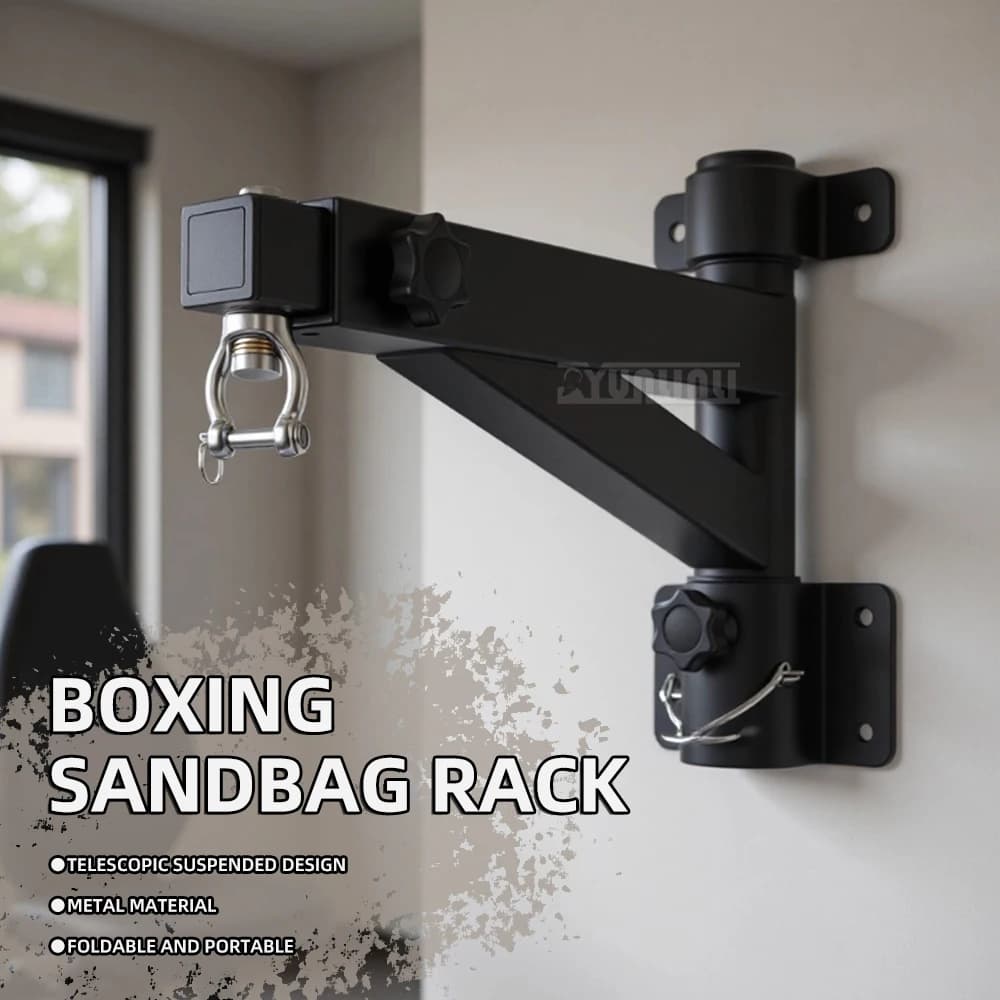 Indoor Retractable Boxing Sack Support, Foldable Wall Hanger for Home, Foldable Training Equipment