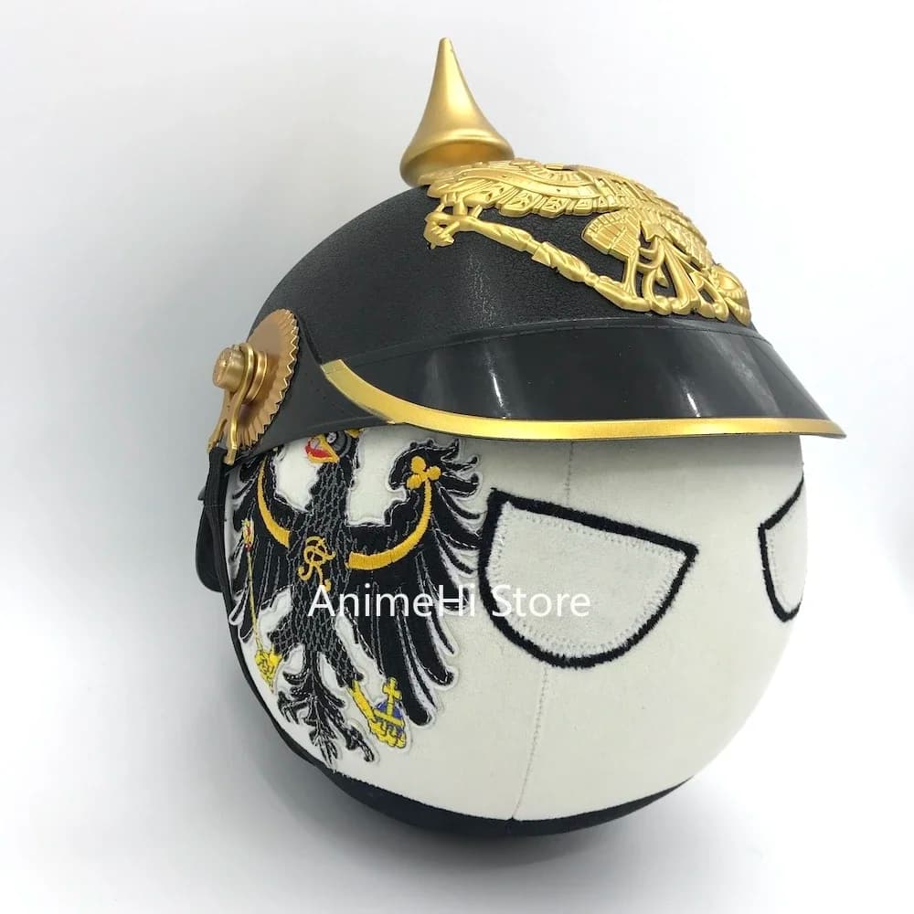 Prussia Ball e Tricorne Pickelhaube Il casco dell'esercito prussese Bambola countryballs peluche Cosplay Poloniapalla Peluche per regalo
