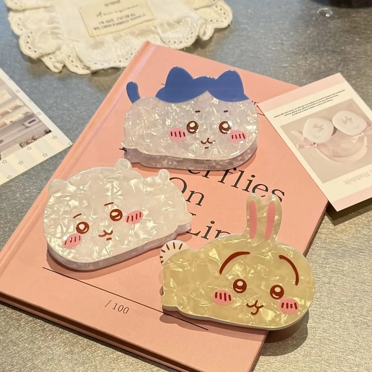 Chiikawa Usagi Hachiware Cute Cartoon Shark Claw Clips Sweet Girly Hair Accessories Fashion Hair Grips Gift