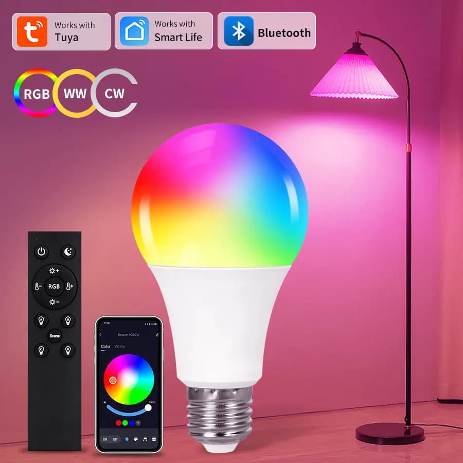 Tuya Smart HA CONDOTTO LA Lampadina E27 9W 220V Bluetooth RF Telecomando di Gruppo Vita Intelligente RGB Faretto Per Bar Arredamento Camera Da Letto illuminazione