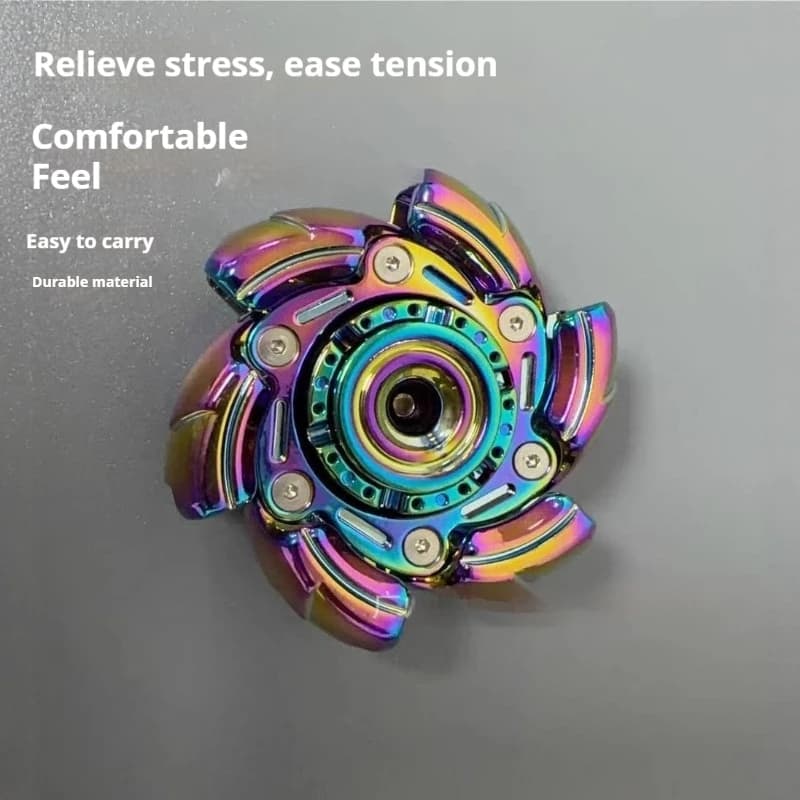 Fidget Spinner Trasformabile in Metallo Arcobaleno, Giocattolo Antistress EDC, Scatola Misteriosa per Adolescenti e Adulti, Allevia Stress e Ansia