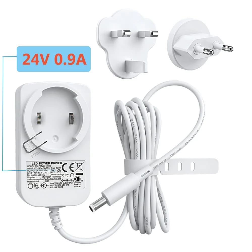 Caricabatterie 24V per Yeelight Smart Strip Light 1S, Alimentatore di Ricambio, Adattatore LED 24V - 0.9A - Spina DC 4.0x1.7mm