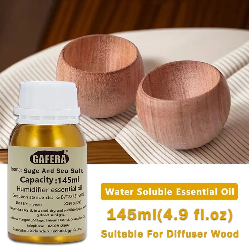 GAFERA 145ml (4.9 fl.oz) Oli Essenziali Salvia e Sale Marino Ice Age - Per Diffusore, Legno Profumato, Pietra Aromatica e Umidificatore