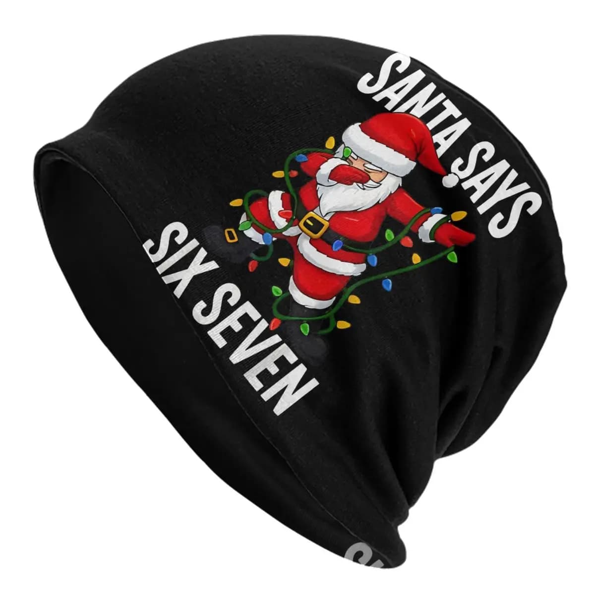Santa Says Six Seven Christmas 6 7 Viral Meme Caps Cool Men Women Outdoor Skullies Beanies Hats Summer Warm Dual-use Bonnet Hats