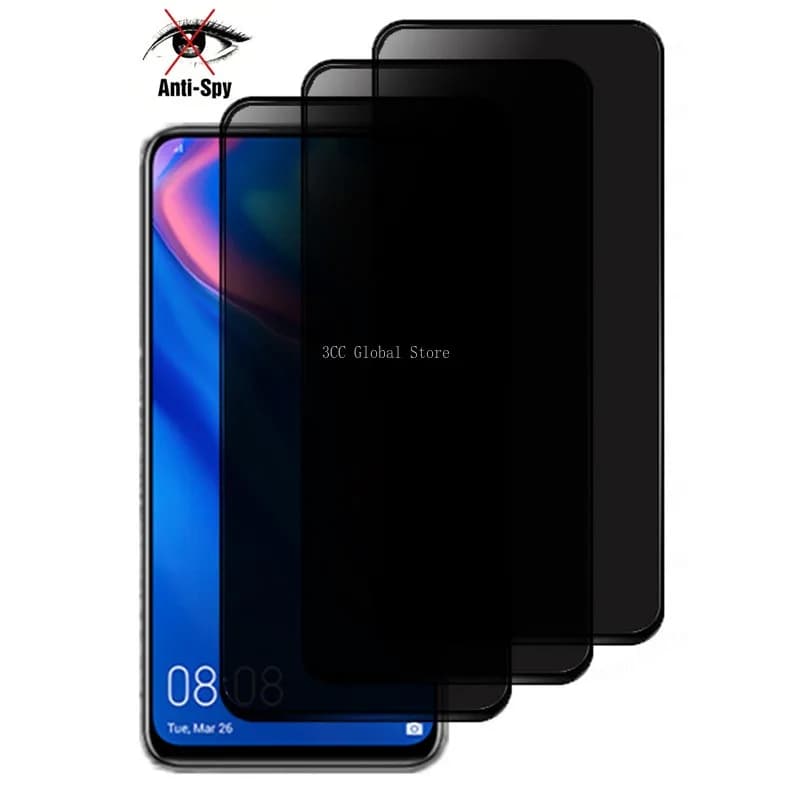 3 pezzi protezioni per lo schermo privacy 3D per Huawei Y9 PRIME 2019 Y9A Y9S Y5 Y6 Pro protezione anti-spia per Y6S Y7 Y7A Y7P 2020 vetro