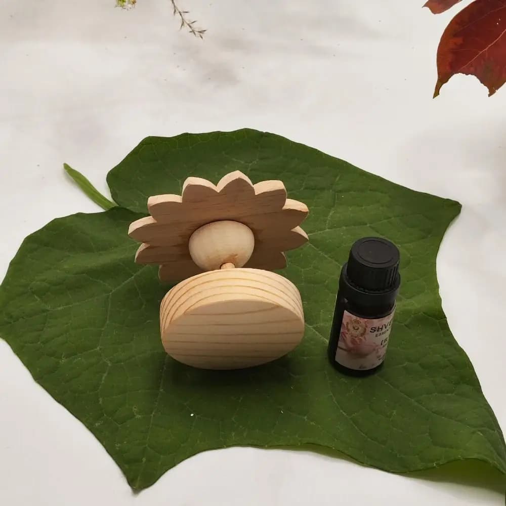 Diffusore di oli essenziali a margherita in legno fai-da-te Contenitori per oli essenziali riutilizzabili creativi Volatili ecologici