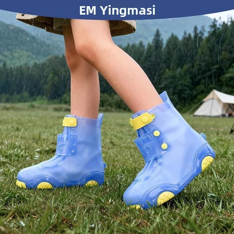 Thickened Rain Boot Covers for Children Students Waterproof Shoe Covers Keep Dry in Rainy Days Easy to Wear And Take off