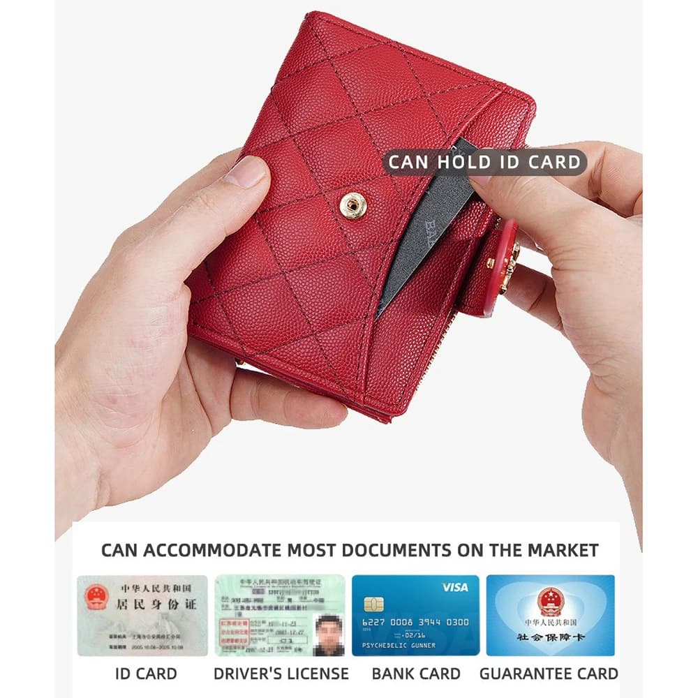 Portafoglio Mini con Cerniera Baellerry per Donna - Borsa da Viaggio Multifunzionale in PU, Porta Carte Sottile Senza RFID