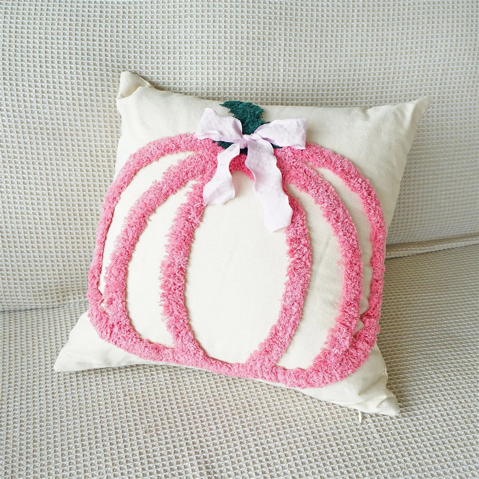 Faithful for Halloween cushions with decorative cushion cover with ghostly embroidery for sofa bed - Set of 2