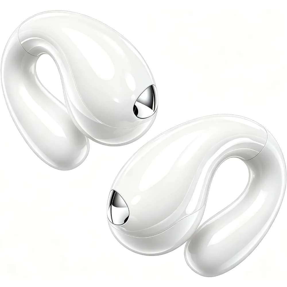 Upgraded Lightweight Comfort Open Ear Earbuds - Wireless Bone Conduction Headphones for Work, Commute, Workout, Running