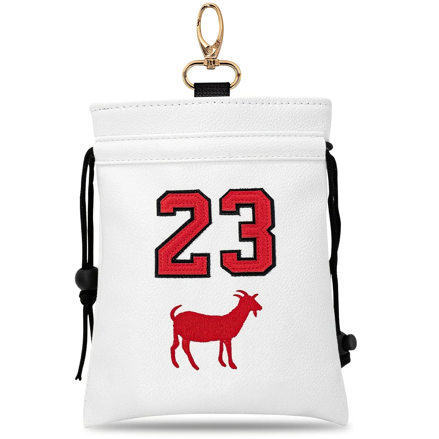 1pc Portable Drawstring Golf Valuables & Ball Pouch with Embroidered "Letter 23" - Suitable for Men & Women Golfers