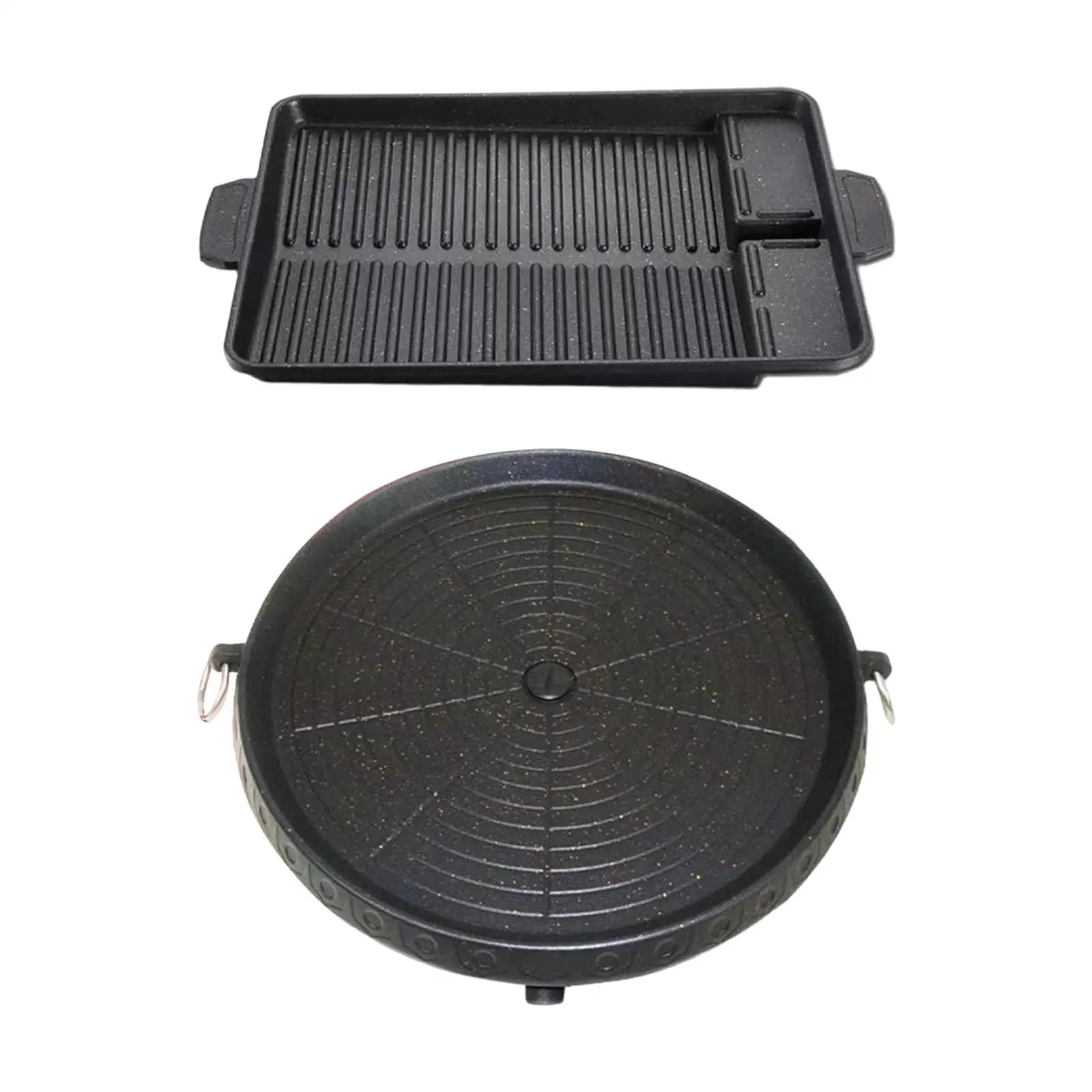 Piastra per Barbecue antiaderente padella per grigliare in lega di alluminio con manici per utensile da cucina per cucina con piano cottura