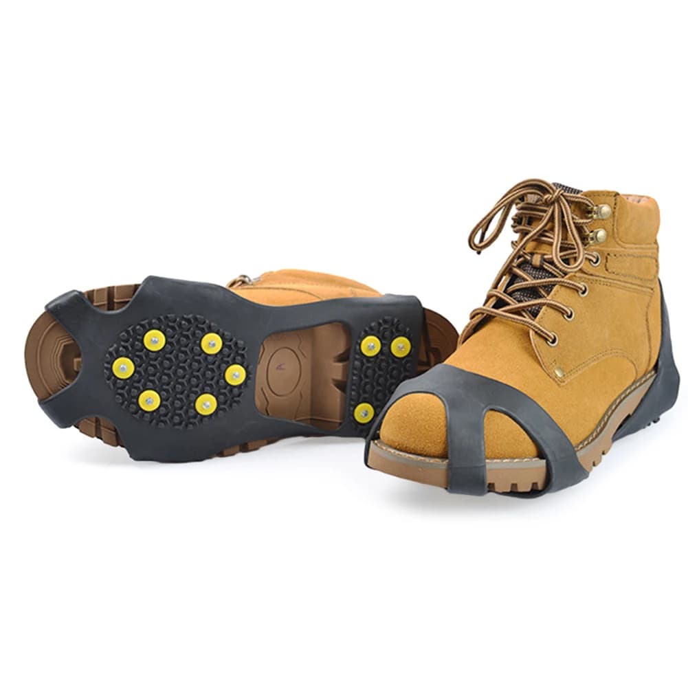 Ramponi da arrampicata a 10 denti copriscarpe antiscivolo con artiglio da neve stivali Unisex tacchetti da neve accessori da trekking a piedi