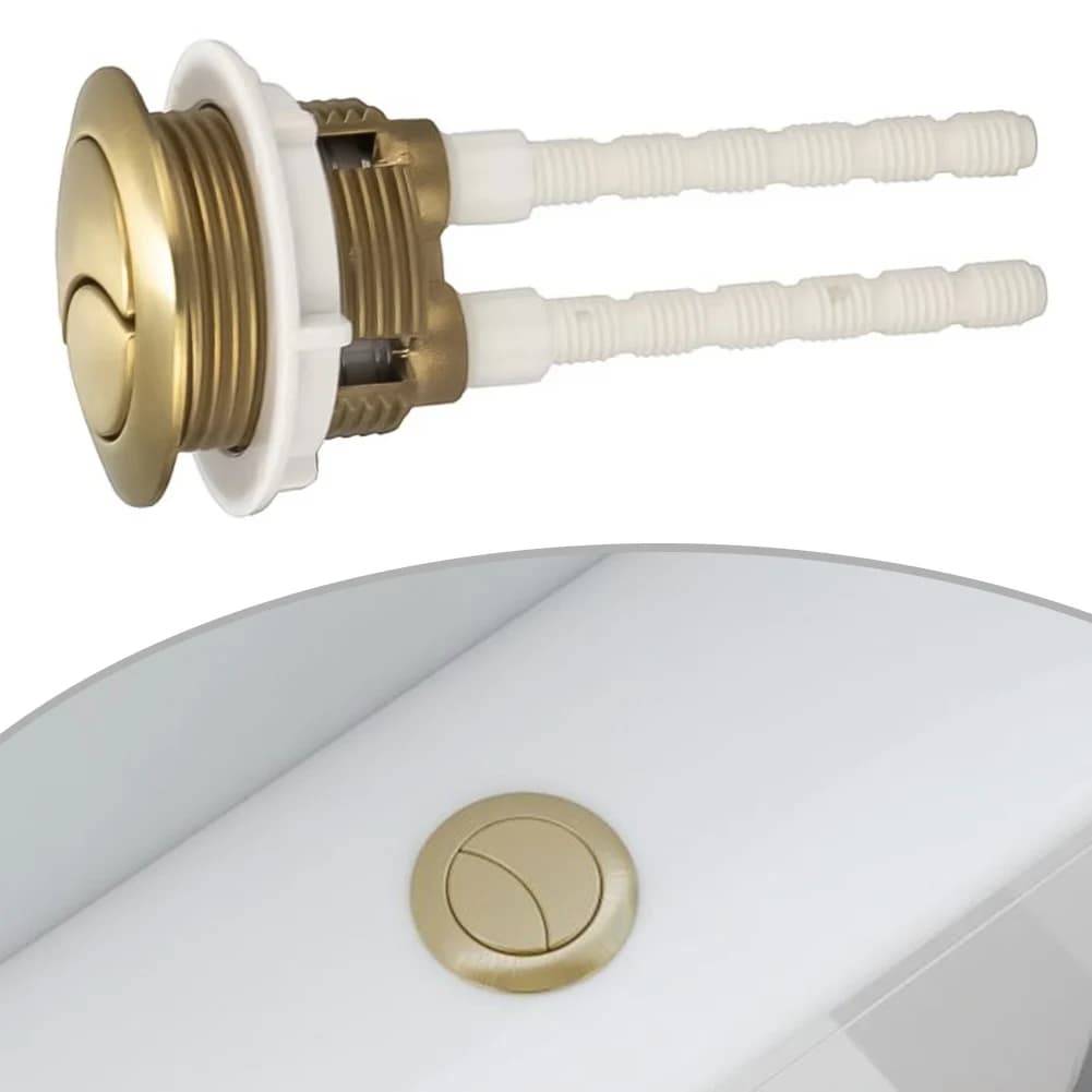 1 pz pulsante interruttore acqua WC ABS 38mm oro spazzolato chiuso accoppiato pulsante cisterna scarico WC accessori per il bagno