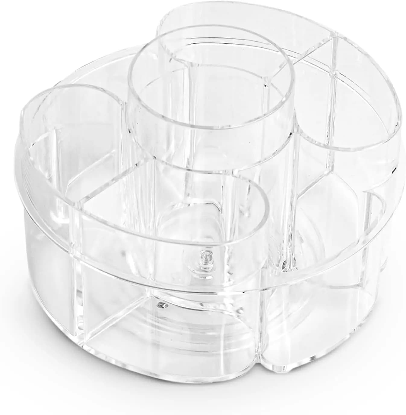 Organizer per Trucchi Girevole a 360° - Soluzione Compatta ma Spaziosa per la Conservazione di Cosmetici con Scomparti Multipli