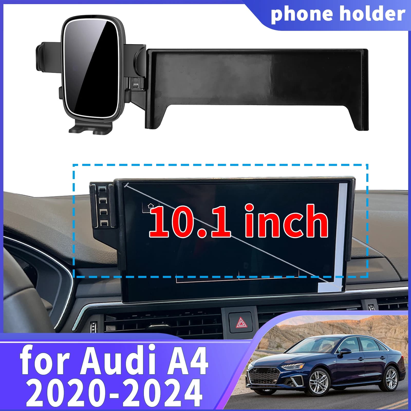 Adatto per Audi A4 2020 2021 2022 2023 2024 10.1 pollici ​ ​ ​ ​ Supporto per telefono da navigazione, accessori auto personalizzati