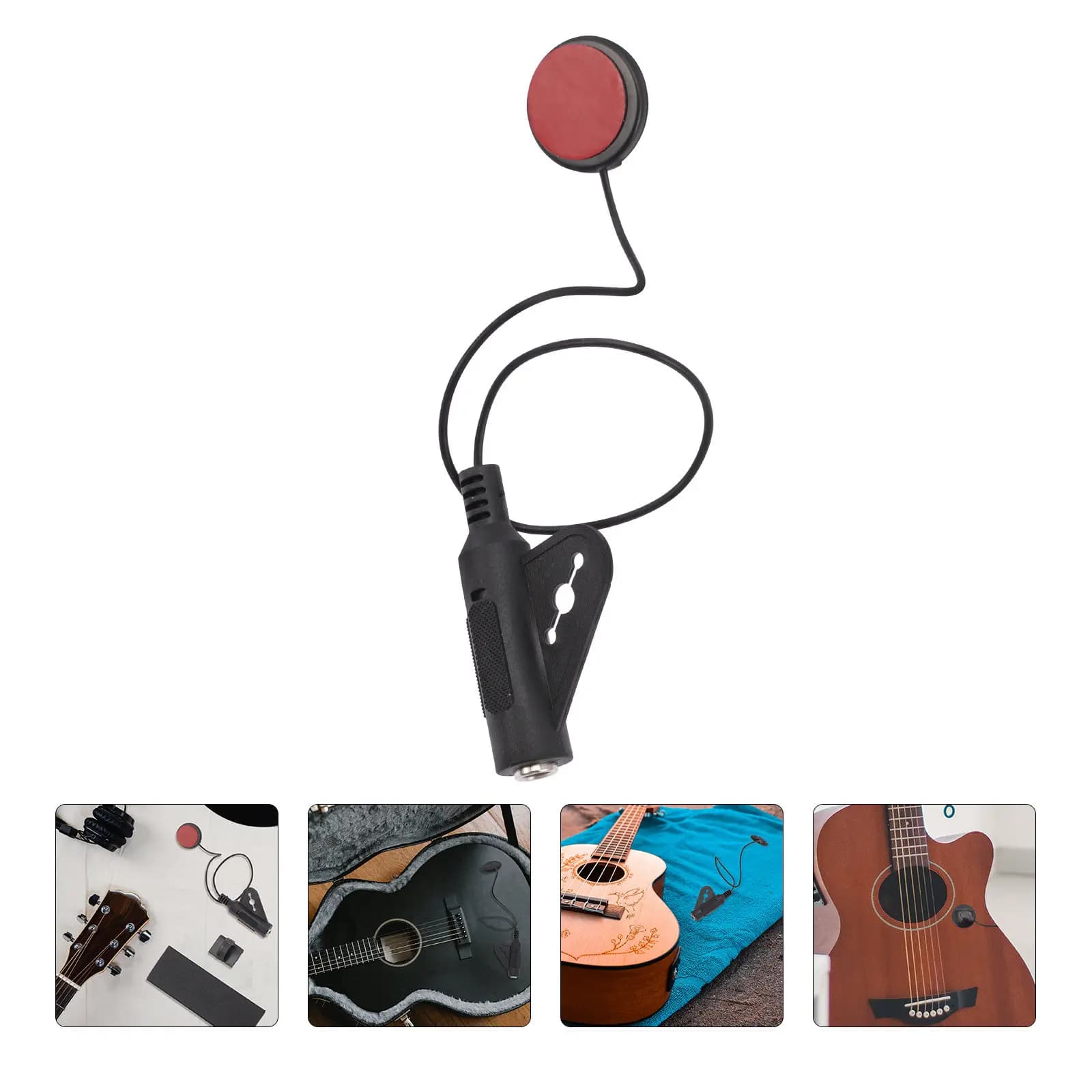 Acoustic Guitar Pickup Multi-Function Self-Adhesive Sound Hole Pickup Easy Installation Clear Sound Guitar Accessory for Ukulele