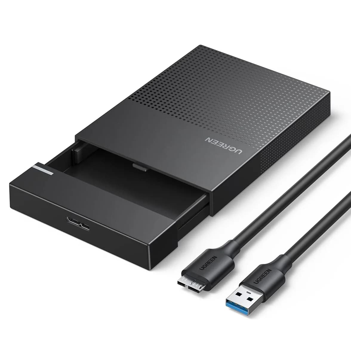 Custodia per disco rigido UGREEN da 2,5 pollici SATA a USB 3.0 Custodia per disco rigido SSD da 9,5 mm senza attrezzi Custodia per disco rigido per computer portatile esterno