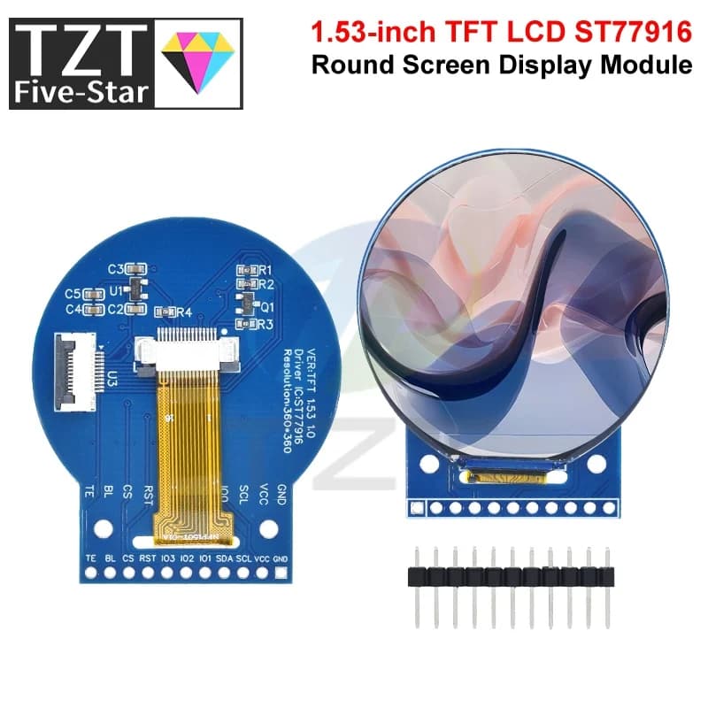 1/3PCS Display LCD TFT rotondo da 1,53 pollici 360x360 ST77916 Interfaccia QSPI Schermo a colori per Smart Watch fai da te