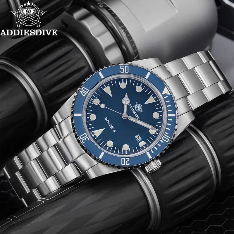 ADDIESDIVE Orologio subacqueo da uomo Orologio al quarzo con lunetta in ceramica in acciaio inossidabile Orologio da uomo impermeabile BGW9 luminoso da 200 m