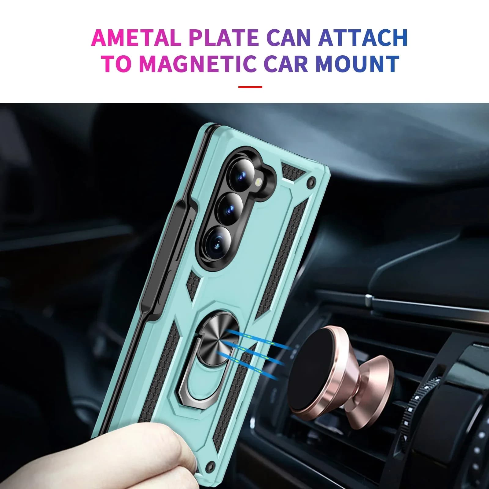 Shockproof Armor Silicone Soft Bumper Phone Case for Samsung Galaxy Z Fold 7 6 5 4 Magnetic Ring Stand Protection Back Cover