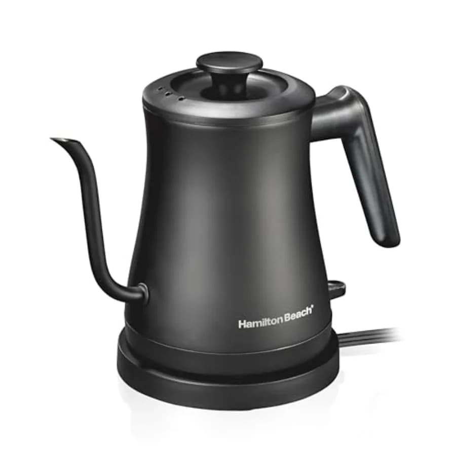 Compact 20 oz./ 0.6 Liter Gooseneck Electric Kettle for Boiling Water Pour Over Coffee Tea Ultra Fast Heating With 1200 Watts S