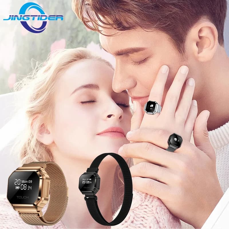 B7 Fingertip Smart Watch Ring 2 IN 1 0.49" OLED Screen Fitness Smart Bracelet Finger Ring 5ATM Waterproof Health Wristbands