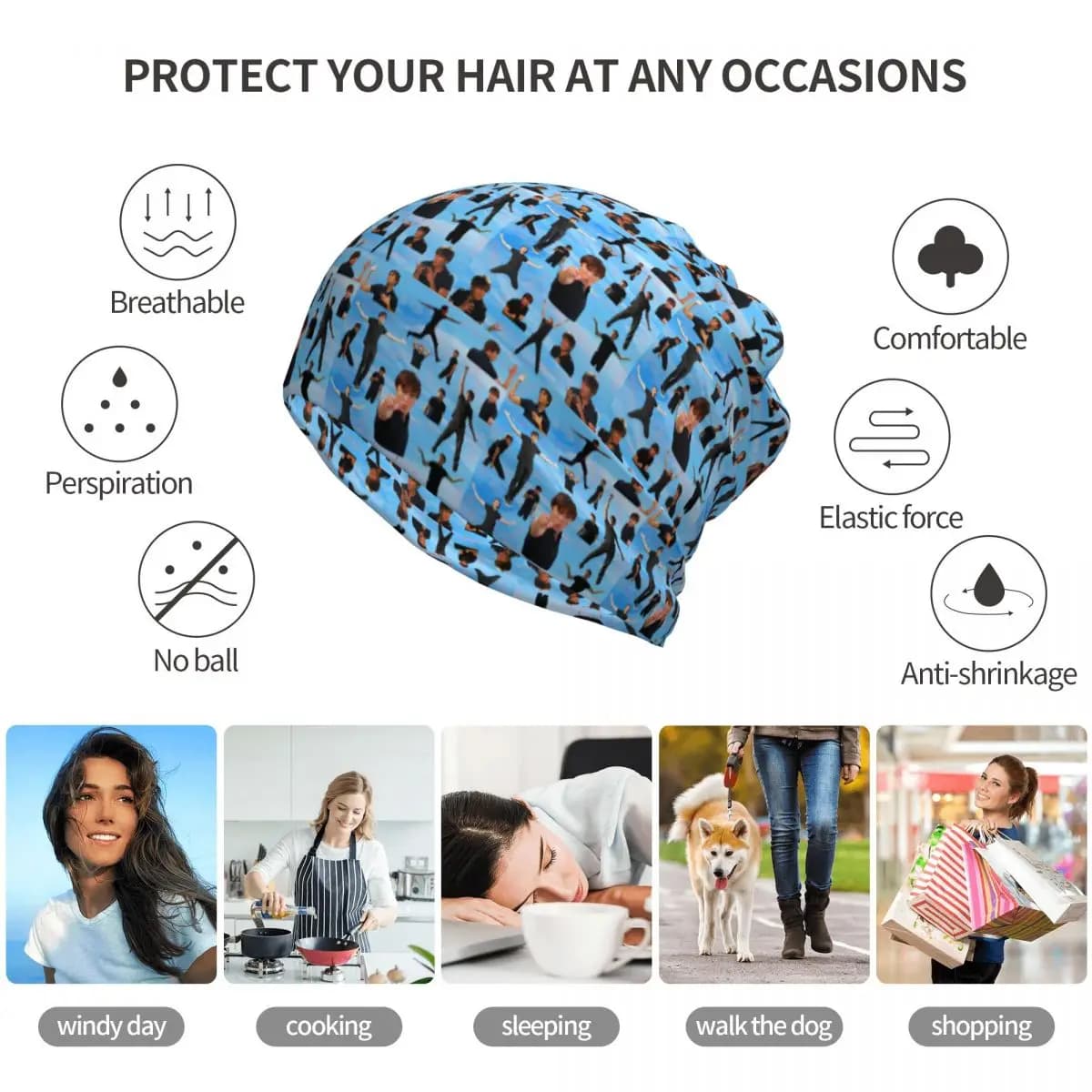 Zac Efron Troy Bolton Bet On It High School Musical Bandana Copricollo Maschera Sciarpa Balaclava Berretto Cappello Unisex Adulto Per Tutte le Stagioni