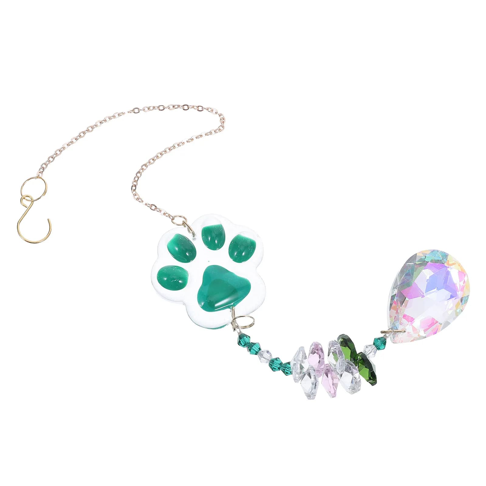 Cat Paw Crystal Pet Memorial Suncatcher Hanging Rainbow Prism Window Decoration Dog Keepsake Wind Chime Heartfelt Paw Print