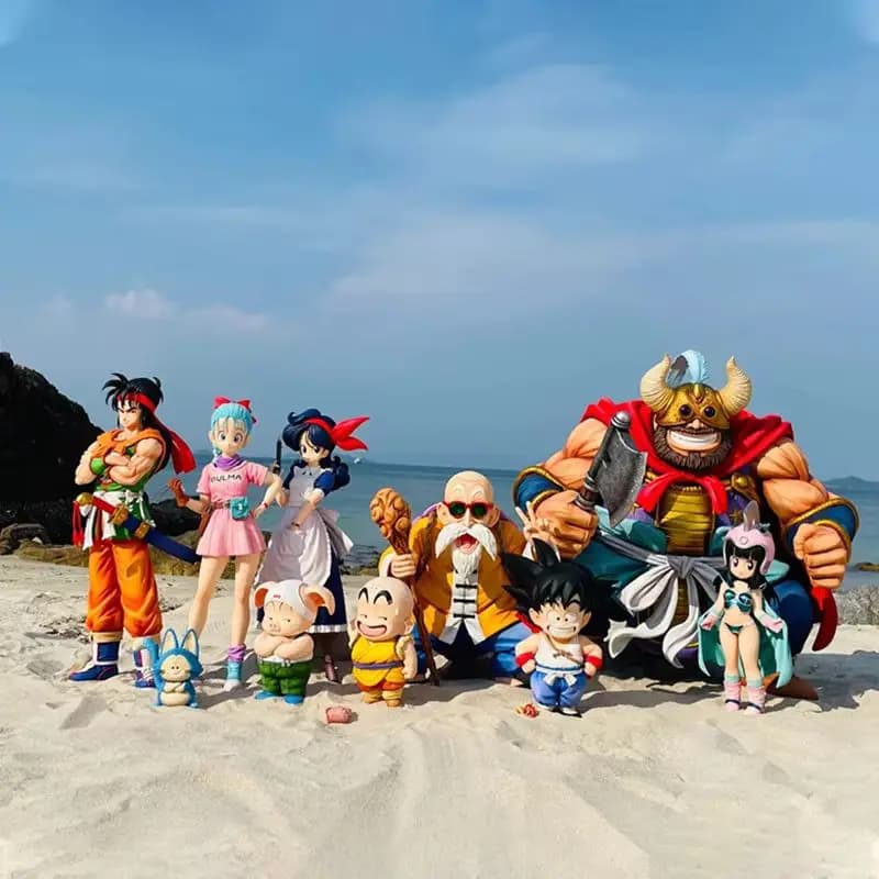 Jt Statua Dragon Ball Z Serie Infanzia Bulma Figura Almuerzo Chichi E Son Goku Azione in Pvc Collezione di Bambole Modello Giocattolo Regali