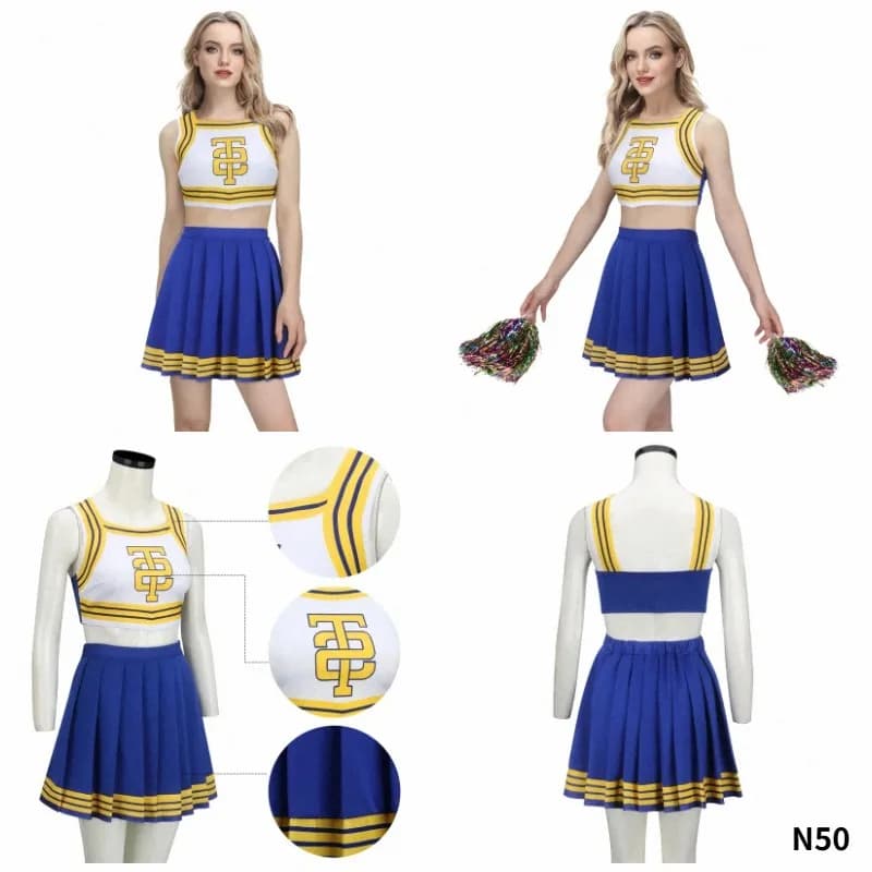 2026 Taylor Cheerleader Uniform TS Shake It Off Blue White Cheerleading Outfits Halloween Party Costume For High School SM46P