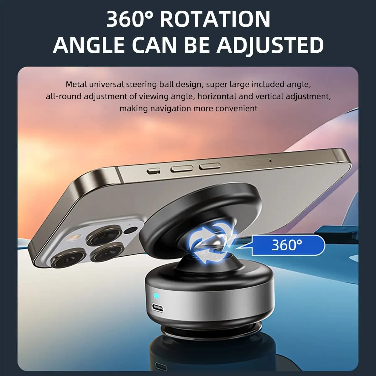 Mobile Phone Support for Smart Cars Black Magnetic Technology Universal Adsorption Bracket Vacuum Adsorption Stable