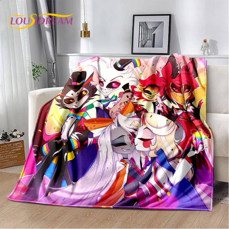 2025 H-Hazbin Hotel Charlie Cartoon Soft Blanket,Soft Throw Blanket for Home Bedroom Bed Sofa Picnic Travel Cover Child Gift