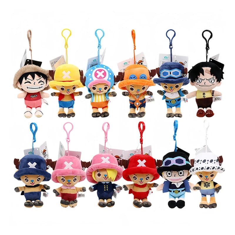 Portachiavi in Peluche One Piece 12cm, Luffy Tony Chopper, Giocattolo Morbido Imbottito, Ornamento per Zaino, Ciondolo Kawaii, Miglior Regalo
