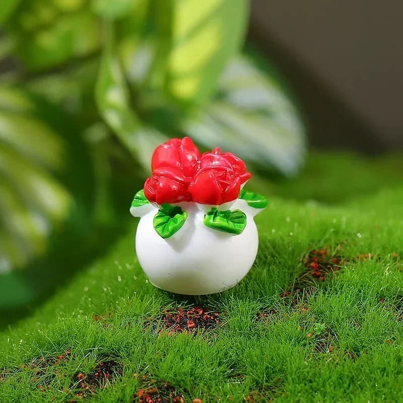 1/5 pcs miniature doll house mini pot flower for green plant in mobile pot for doll house decorations for house simulation pot plants