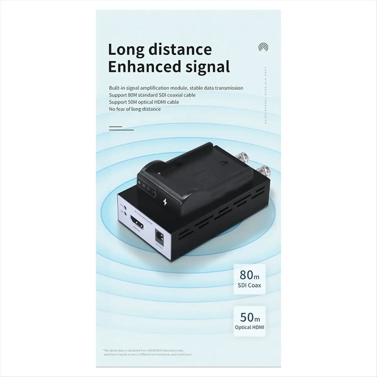 (BAAY) 1080p 3G SDI 80M camera transmitter HDMI cable converter compatible with battery socket (from HDMI to SDI)