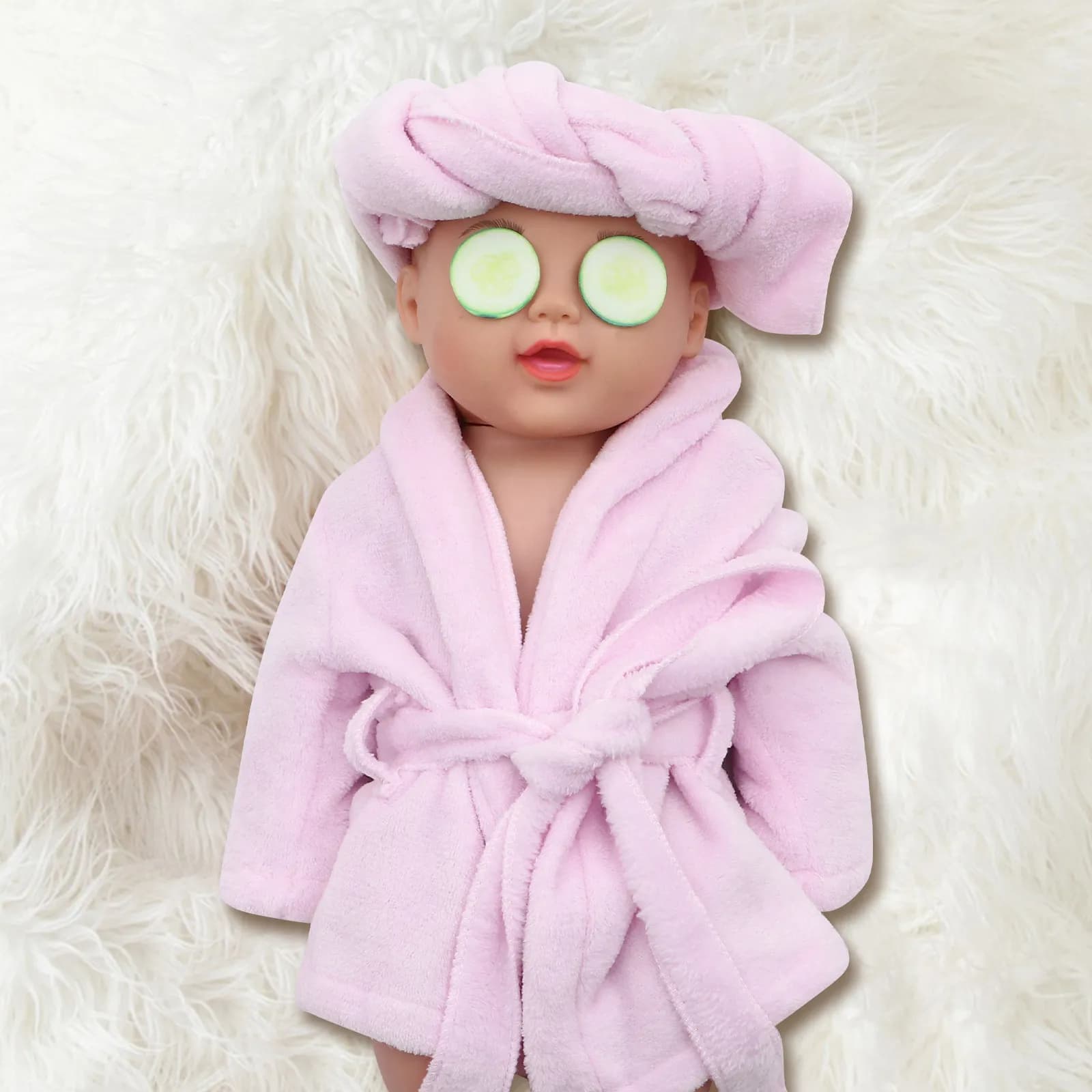 1Set Adorable Cucumber Themed Newborn Bathrobe Prop High-Grade Elastic Cotton Baby Bath Towel Outfit for Studio Photography