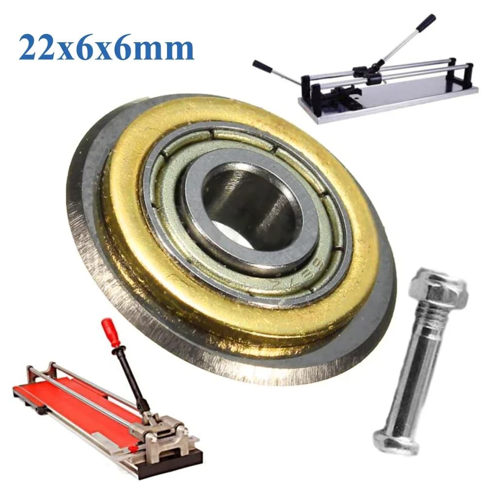 1 Set Cuscinetto In Metallo Duro Piastrelle Ruota Da Taglio In Ceramica Taglierina Pezzi di Ricambio 22mm * 6mm * 6mm Per Il Taglio 5mm-15mm Accessori Per Piastrelle