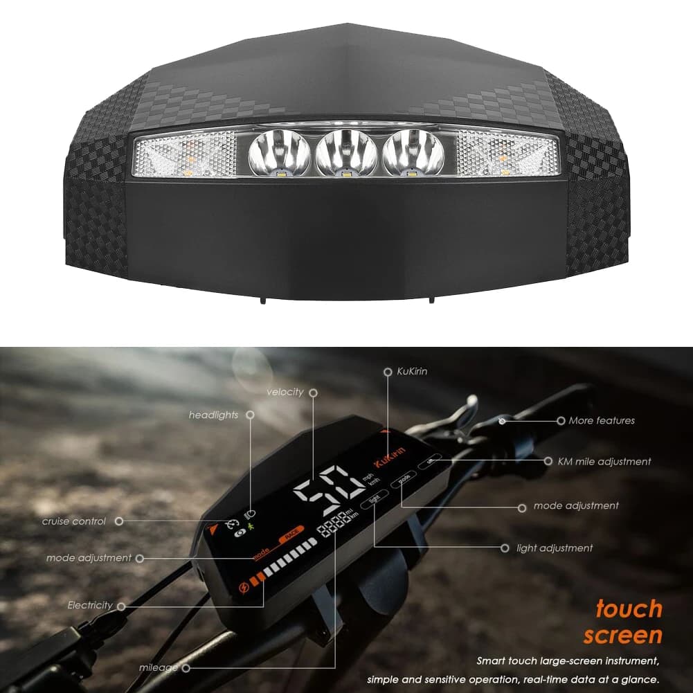 1x gruppo faro display per schermo cruscotto scooter elettrico Kukirin G3 con parte di ricambio per misuratore digitale faro a LED