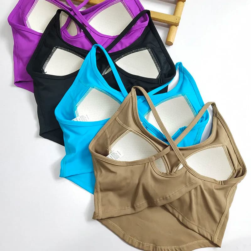 Women's Seamless Yoga Sport Bra: Cross Back, Without Cup Shift, Sexy Training Canot for Pilates
