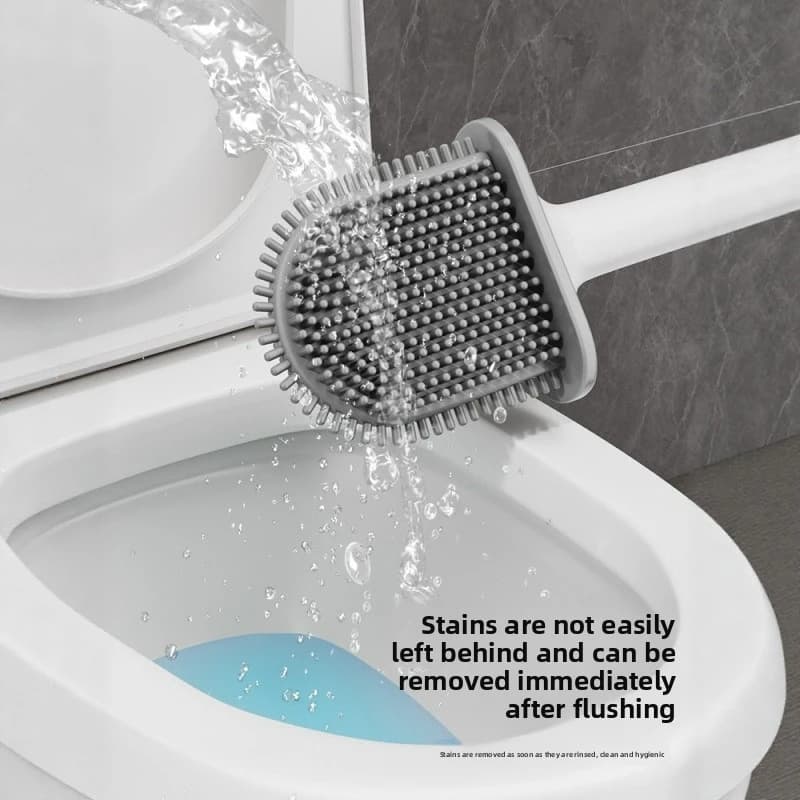 Toilet brush for home use no dead angles no drilling required silicone toilet cleaning brush wall-mounted bathroom tool set