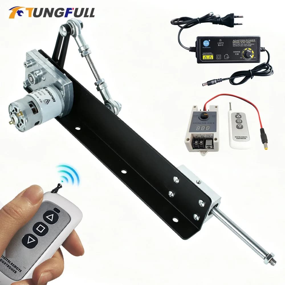 TUNGFULL Reciprocating Telescopic Linear Actuator Remote Control DC 24V Round -trip Linear Actuator Speed Regulator