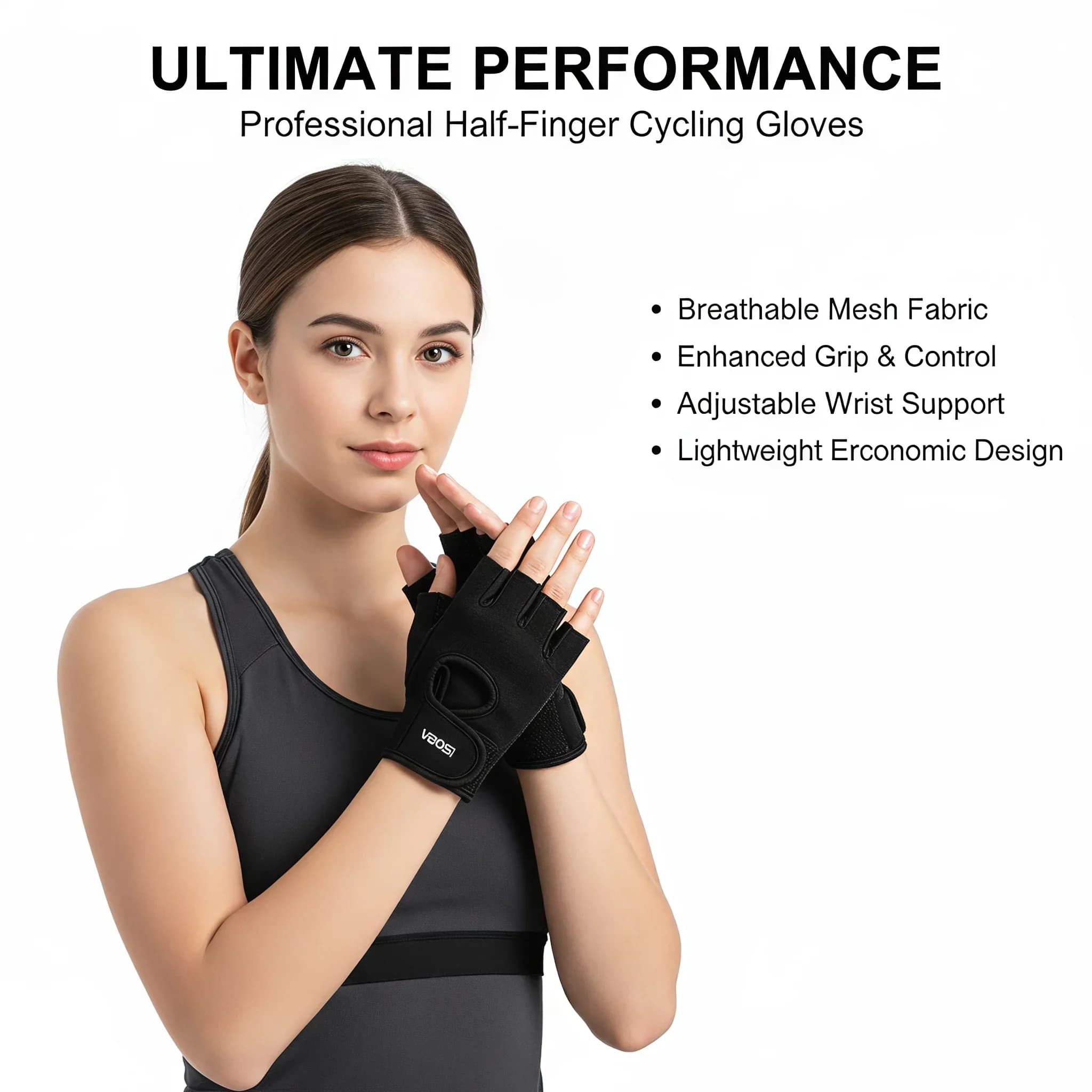 Breathable Half Finger Sports Gloves Anti-slip Adjustable Wrist Gym Fitness Cycling Bicycle Training Protective Hand Gloves