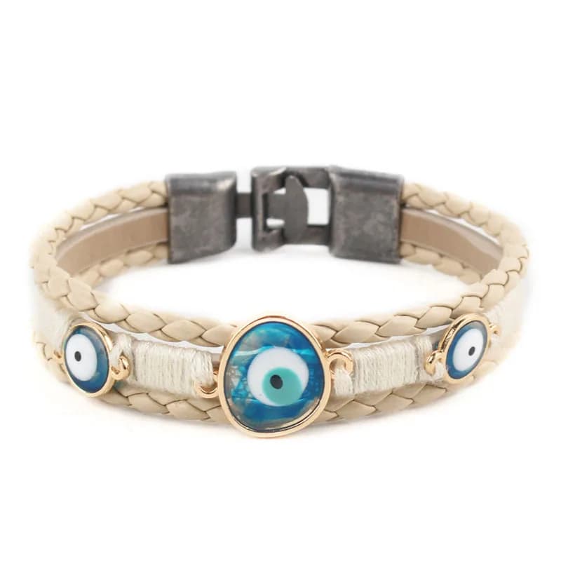 Protezione fortunata Bracciale turco malocchio Bracciale in pelle intrecciata Multistrato Amuleto Gioielli per donna Uomo Braccialetti bohemien Nuovo