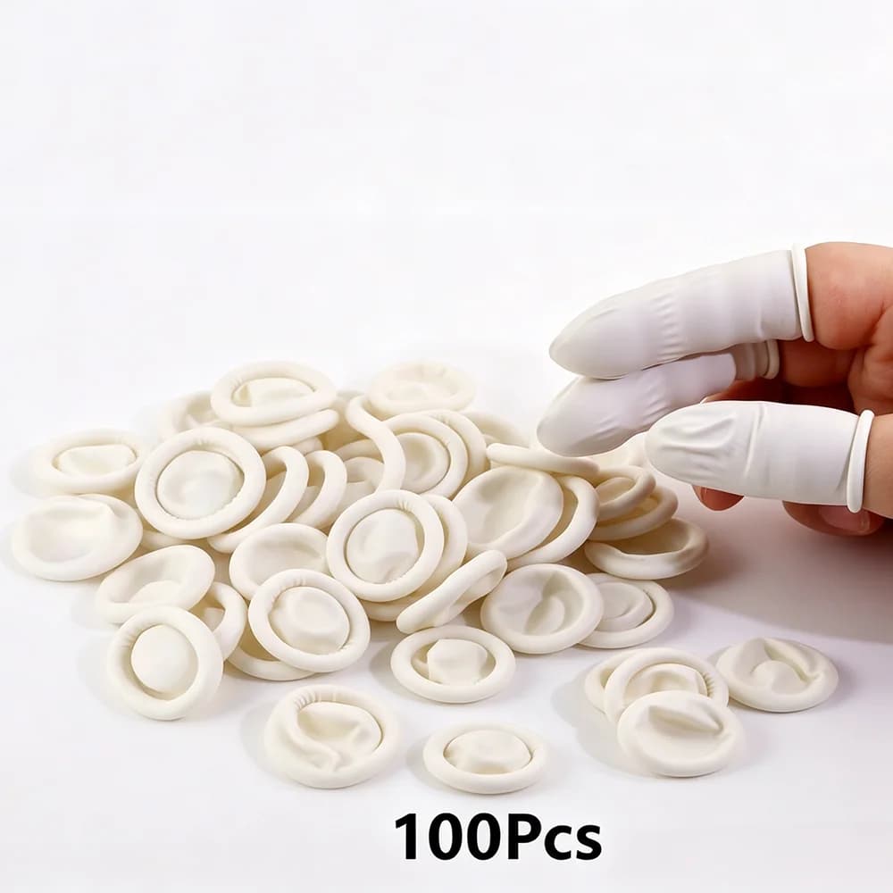 20/100PCS Anti-static Latex Finger Cots, Non-slip Disposable Rubber Sleeves, Fingertip Protectors for Industrial Use