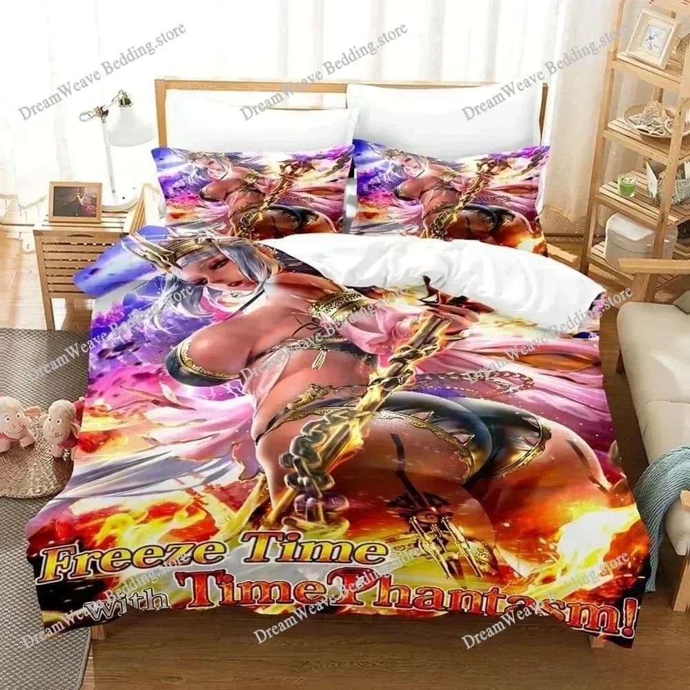 Set di Biancheria da Letto 3D Anime Black Summoner, Copripiumino per Letto Singolo, Matrimoniale, Queen, King Size, per Adulti e Bambini, Set Lussuoso Regalo